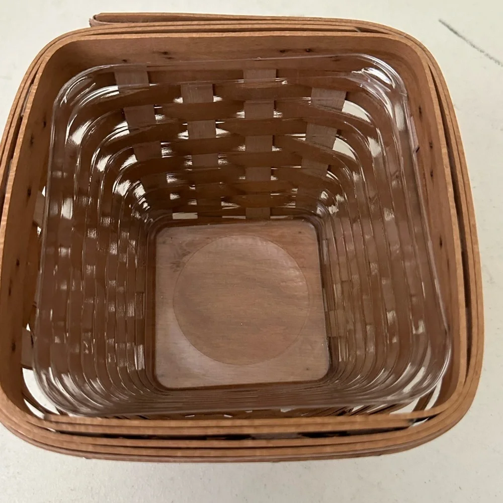 Longaberger Handcrafted Signed Woven Basket 6” x 6” x 4.5” with Liner